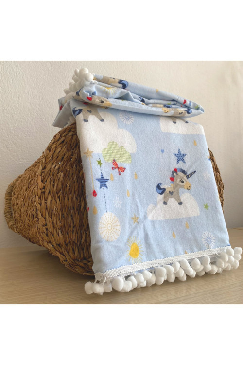 Flanel ( Pazen ) Bebek Battaniyesi 100x115 | Çift Taraflı