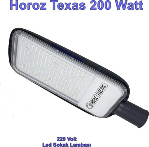 Texas-200 200w Ledli Sokak Lambası Armatürü Beyaz Işık 6400k 220 Volt IP65