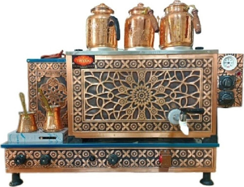 Tiryaki Marka 3 Demlikli Bakır Tam Otomatik Sistem Çay Ocağı Kazanı. 1. Kalite Semaver