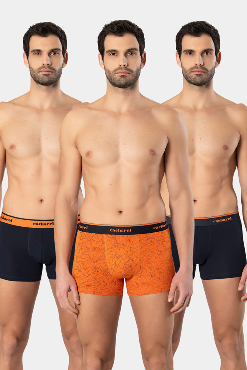 1339 Erkek Desenli Likralı Boxer 3'Lü Paket