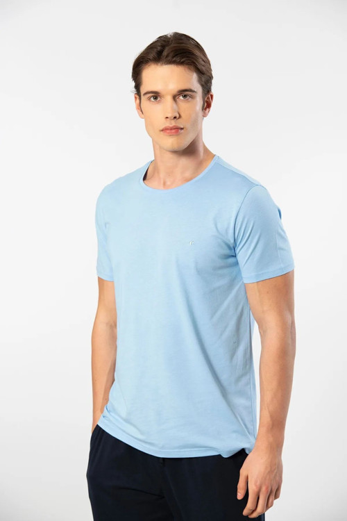 2169 Erkek Modal Pamuk Bisiklet Yaka T-Shirt