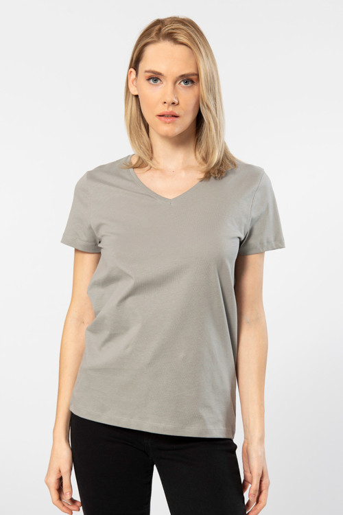Venice Kısa Kollu V Yaka Kadın T-Shirt
