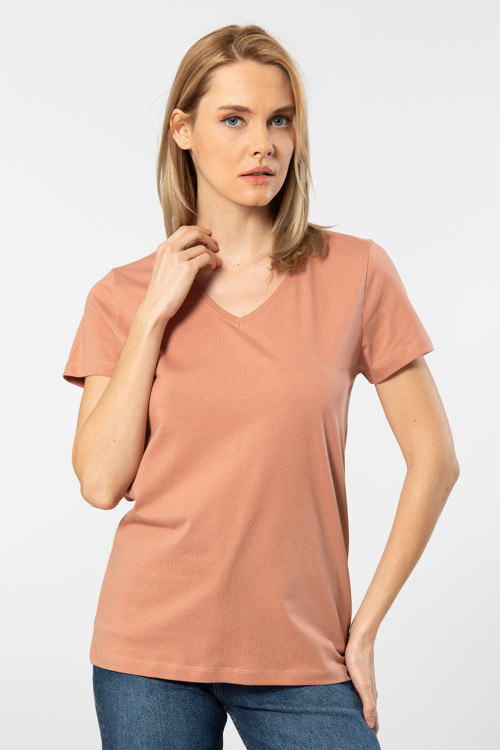 Venice Kısa Kollu V Yaka Kadın T-Shirt
