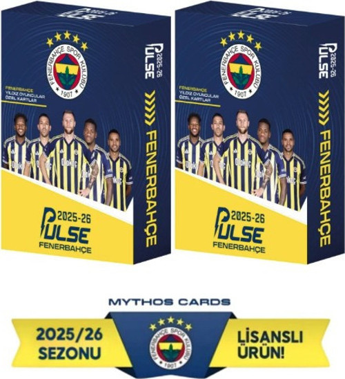 Fenerbahçe Pulse Lisanslı Futbolcu Kartları 2 Kutu 20 Adet (2025 - 2026 Sezonu)