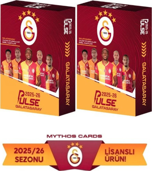 Galatasaray Pulse Lisanslı Futbolcu Kartları 2 Kutu 20 Adet (2025 - 2026 Sezonu)
