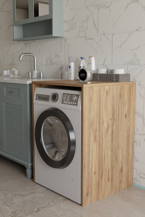 Modern Çamaşır Makinesi Kaplama Dolabı Tezgah Koruyucu Çok Amaçlı Banyo Düzenleyici