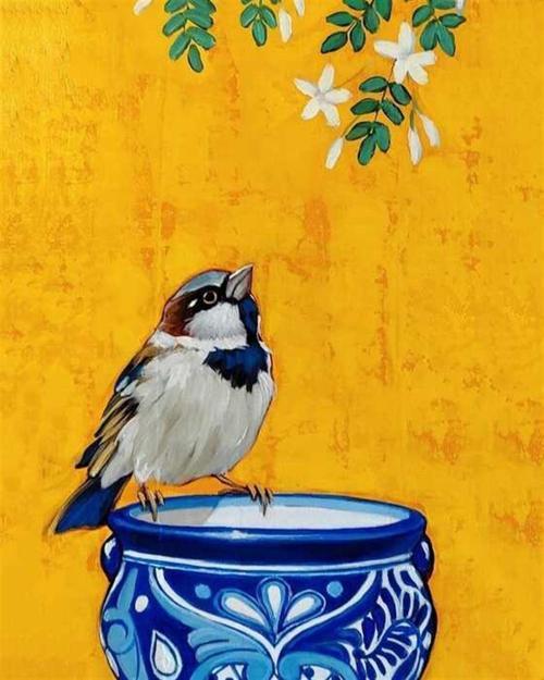 Pastelya Sayılarla Boyama Seti Rulo Çerçevesiz Kuş