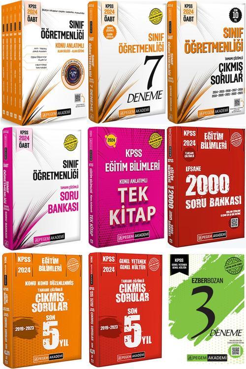 Pegem Akademi  KPSS 2024 ÖABT Sınıf Öğretmenliği Konu-Soru-Deneme-Çıkmış Sorular-2000 Soru-Konu-Çıkmış Soru-3Deneme