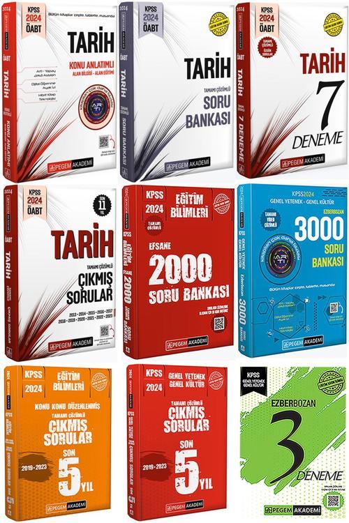 Pegem Akademi  KPSS 2024 ÖABT Tarih Mega Set(Konu-Soru-Deneme-Çıkmış Sorular)2000+3000 Soru-Çıkmış Sorular-3 Deneme