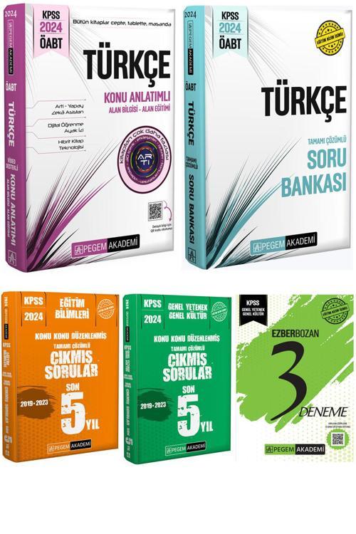Pegem Akademi Yayıncılık 2024 KPSS ÖABT Türkçe Konu Anlatımı-Soru Bankası-Çıkmış Sorular-3 Deneme Hediye