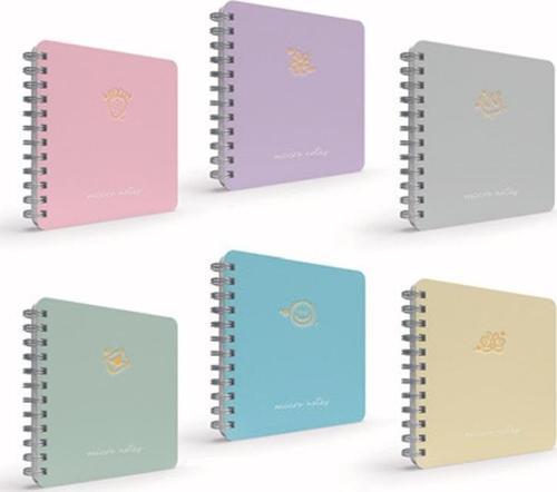 Kare Micro Notes Defter Spiralli Sert Kapak 16x16 Cm 100 Yaprak Çizgili