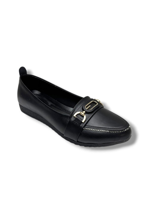 C-Shoes 3077-26 Cilt Taşlı Elips Toka Anatomik Kadın Babet