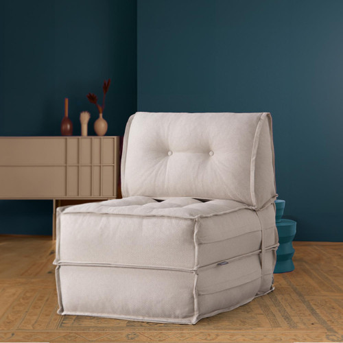 Mocca Keten Tek Kişilik Katlanır Yatak Katlanır Koltuk