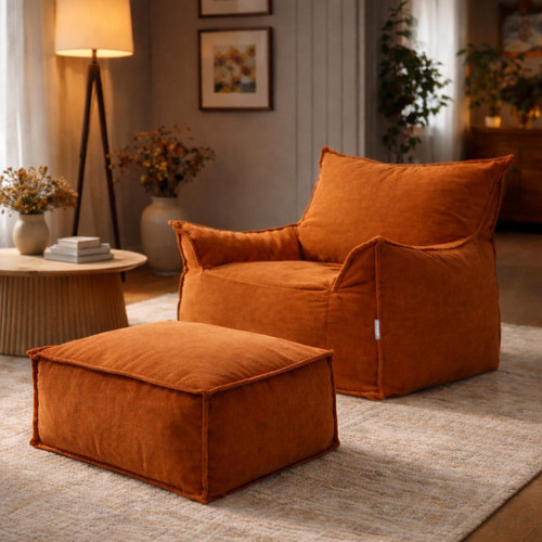 Notre Kadife Koltuk Puf Set