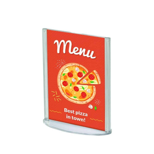 A6 Oval Tabanlı Masaüstü Şeffaf Föylük Broşürlük Fiyatlık 25li Paket