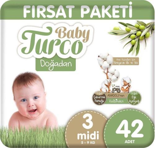 Doğadan Fırsat Paketi Bebek Bezi 3 Numara Midi 42 Adet