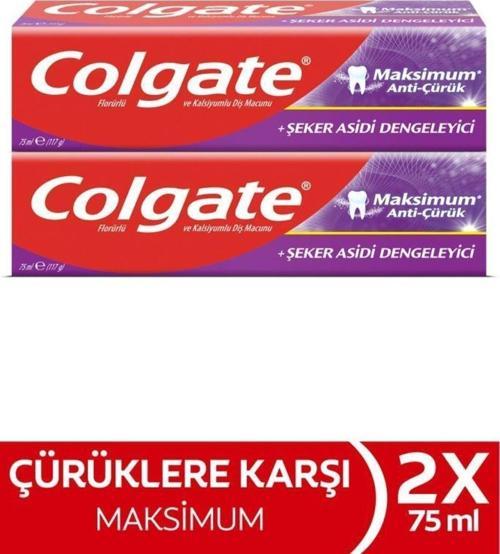 Maksimum Anti Çürük Şeker Asidi Dengeleyici Diş Macunu 75 Ml X 2 Adet