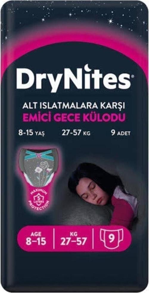 8-15 Yaş 9 Adet Large Kız Gece Külotu