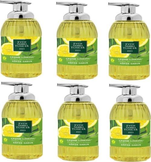 Doğal Zeytinyağlı Çeşme Limonu Köpük Sabun 6 Lı Paket