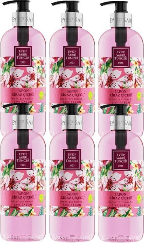 Doğal Zeytinyağlı Sıvı Sabun Japon Kiraz Çiçeği 500 Ml X 6 Adet