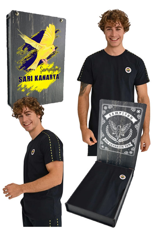 ERKEK SIRT ŞERİTLİ TRIBUN BASIC TSHIRT SIRT UV KUTU HEDİYELİ