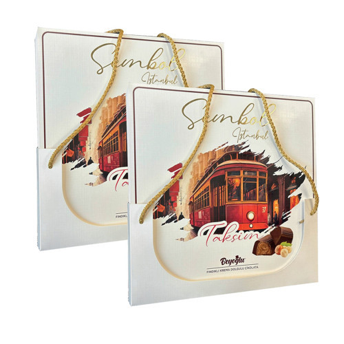 Sembol Taksim Hediyelik Çikolata Fındıklı Krema Dolgulu 300 gr x 2 Adet