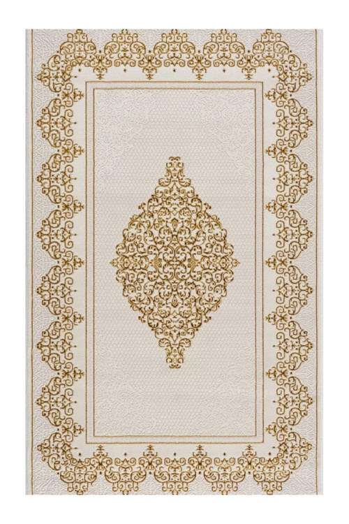 Efsun Modern Salon ve Oturma Odası Halısı - Krem Gold