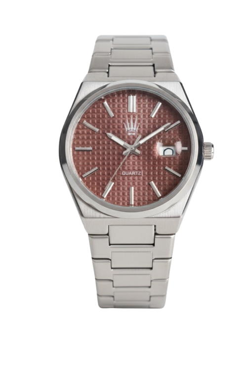 Vortex Silver Bordo Çelik Kol Saati