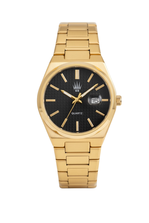Vortex Gold Black Çelik Kol Saati