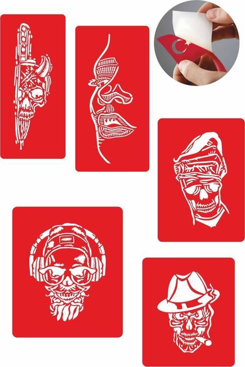 Korkusuz kuru kafa Modeller Dövme Şablonu Kına Deseni