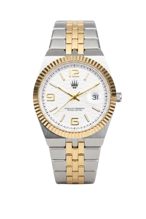 Hexora Prime Silver Gold White Çelik Kol Saati