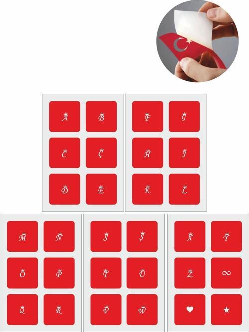 Mini Taçlı Harf  Dövme Şablonu