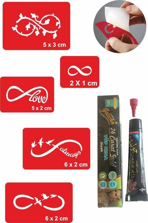 Sonsuzluk Desenleri Hint Kınası ile Geçici Dövme Yapma Seti