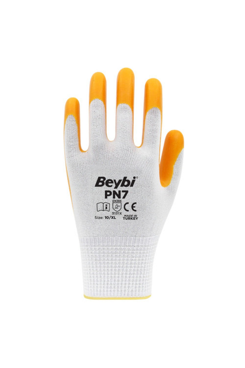 Beybi Pn7 Polyester Örme Nitril Eldiven-no:10-12'li Paket