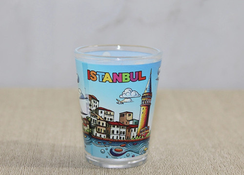 İstanbul Temalı Cam Shot Bardak - Model 3