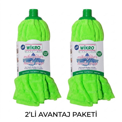 Desenli Kumaş İz Bırakmaz Mikrofiber Tüm Viledalar İle Uyumlu Mop Ucu i 2'Lİ Set