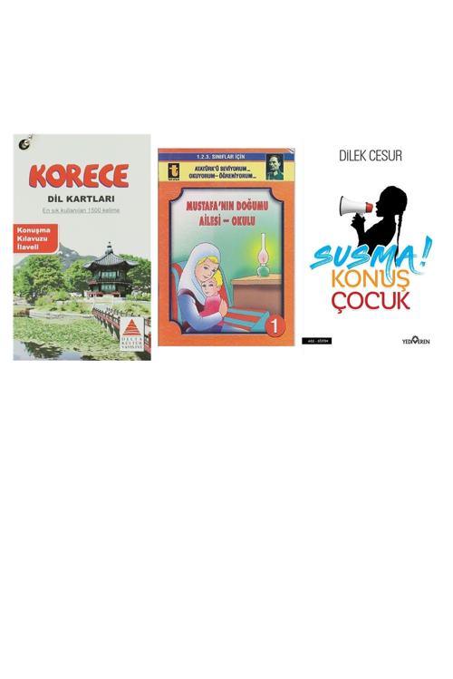 Korece Dil Kartları... +2 Adet Eğitim Kitabı