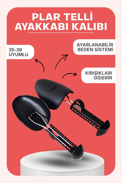 Telli Ayarlanabilir Plar Ayakkabı Kalıbı 1 Çift 35-39 Uyumlu Kadın Beden