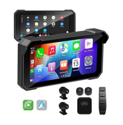 M625-9 4K OTA Carplay ve Android Auto Motosiklet Multimedya Ekranı 6,25inç