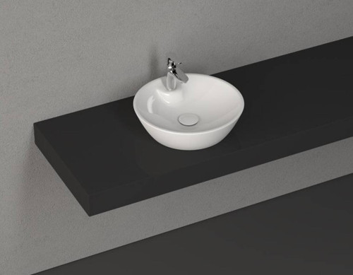İsvea - Soluzione Tezgah Üstü Beyaz Lavabo 45 cm Batarya Banklı - 10SZ65045SV