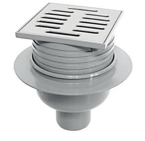 Aco - RUG Süzgeç Seti 100X100mm DN75 Dikey Çıkış, Paslanmaz Çelik Izgaralı, Koku Tutuculu - 316742