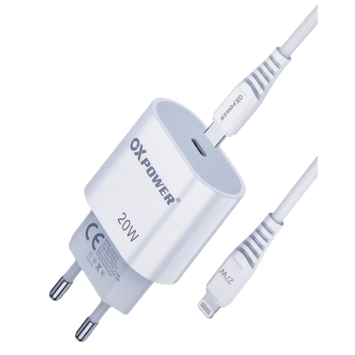 OX POWER IPHONE ŞARJ ADAPTÖRÜ VE DATA KABLOSU TYPE-C TO LİGHTNİNG 20W
