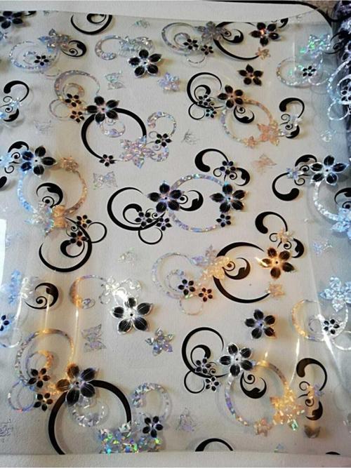 ŞEFAF  Masa Örtüsü 80cm X 120cm 1.8mm Pvc Masa Örtüsü Desenli Koruyuc