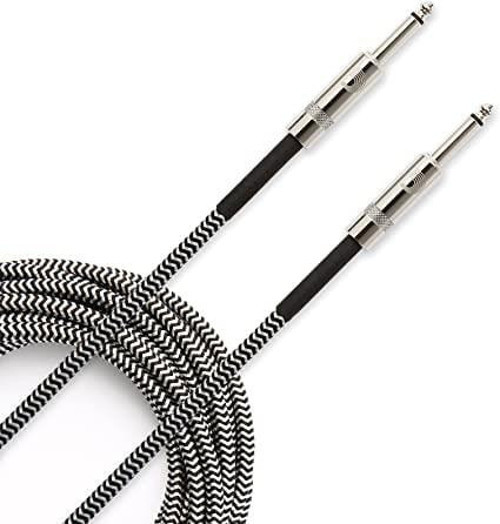 Planet Waves PW-BG-15BG Gitar Kablo 4,5 Metre Braided Inst Cbl Bk-Gy | Korozyona Dayanıklı - Saf Sinyal - Esnek