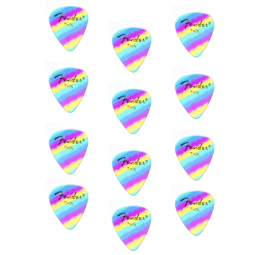 1980351101 351 Shape Rainbow Thin Gitar Penası (12'li) | İnce Yapılı Rengarenk Penalar Yumuşak Akor Geçişleri İçi