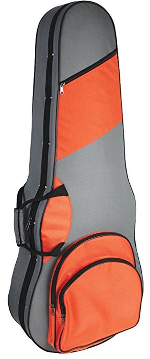 CCG001A Klasik Gitar Kutusu (Gri/Turuncu) | Modern Renk Tasarımı Su Geçirmez Dış Yüzey ve Aksesuarlar İçin Geniş