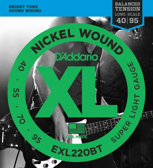 D'Addario EXL220BT XL Nickel Serisi Bas Gitar Tel Seti (Super Light - 40-95 - Balanced Tension)