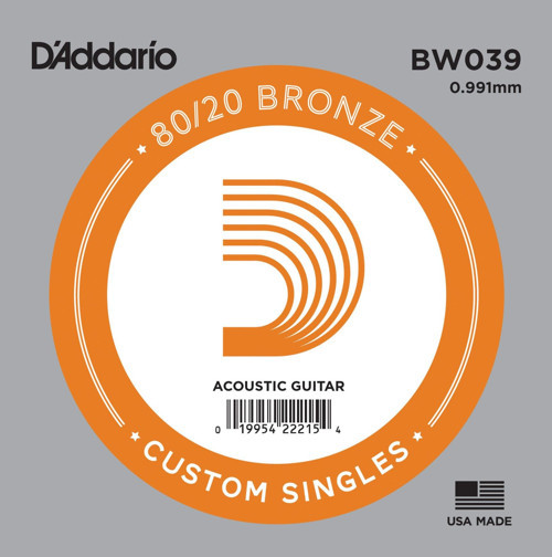 D'Addario BW039 Akustik Gitar Tek Tel (A-La - 80/20 Bronze)