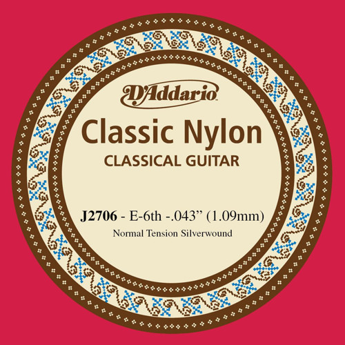D'Addario J2706 Student Nylon Klasik Gitar Tek Tel (E-Mi - Normal Tension - Naylon)