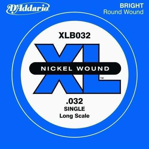 D'Addario XLB032 XL Nickel Wound Bas Gitar Tek Teli - 0.032 İnç (Aksesuar) | Nikel Sargılı Çelik Çekirdek, Parlak Ton Ka